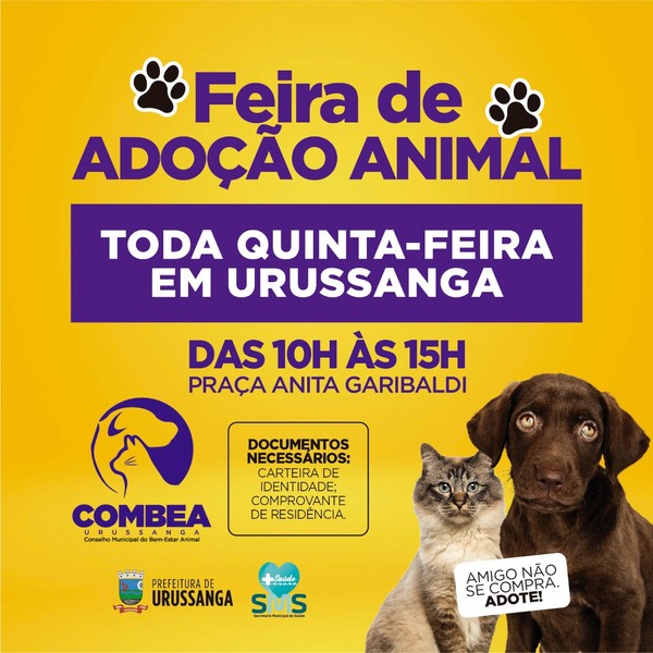 Combea - Feira semanal de Adoção Animal em Urussanga