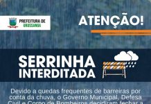 Serrinha de Santana interditada devido à quedas de barreira