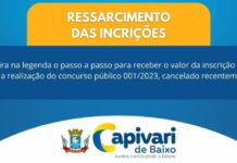Prefeitura segue com devolução da taxa de inscrição do concurso público 001/2023